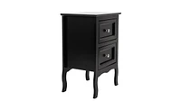 Slickblue Country Style Two-Tier Nightstand Charming Storage Solution for Bedroom Decor