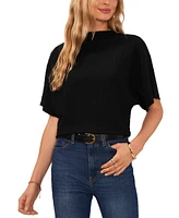 Vince Camuto Women's Textured High Neck Wide Sleeve Top