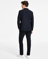 Alfani Mens Alfatech Notch Lapel Patch Pocket Blazer Classic Fit Solid Stretch Suit Pants Exclusively For Macys