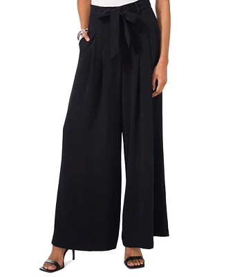 Vince Camuto Women's High-Rise Wide Leg Tie-Belt Pleated Trousers