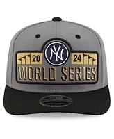 New Era Men's Gray New York Yankees 2024 American League Champions Locker Room 9SEVENTY Stretch-Snap Hat