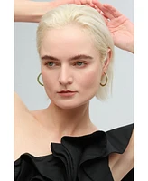 Cubic Zirconia Molten C Hoop Earrings