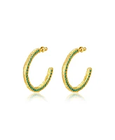 Classicharms Cubic Zirconia Molten C Hoop Earrings