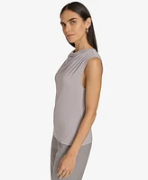 Calvin Klein Women's Cowlneck Pleated-Shoulder Top