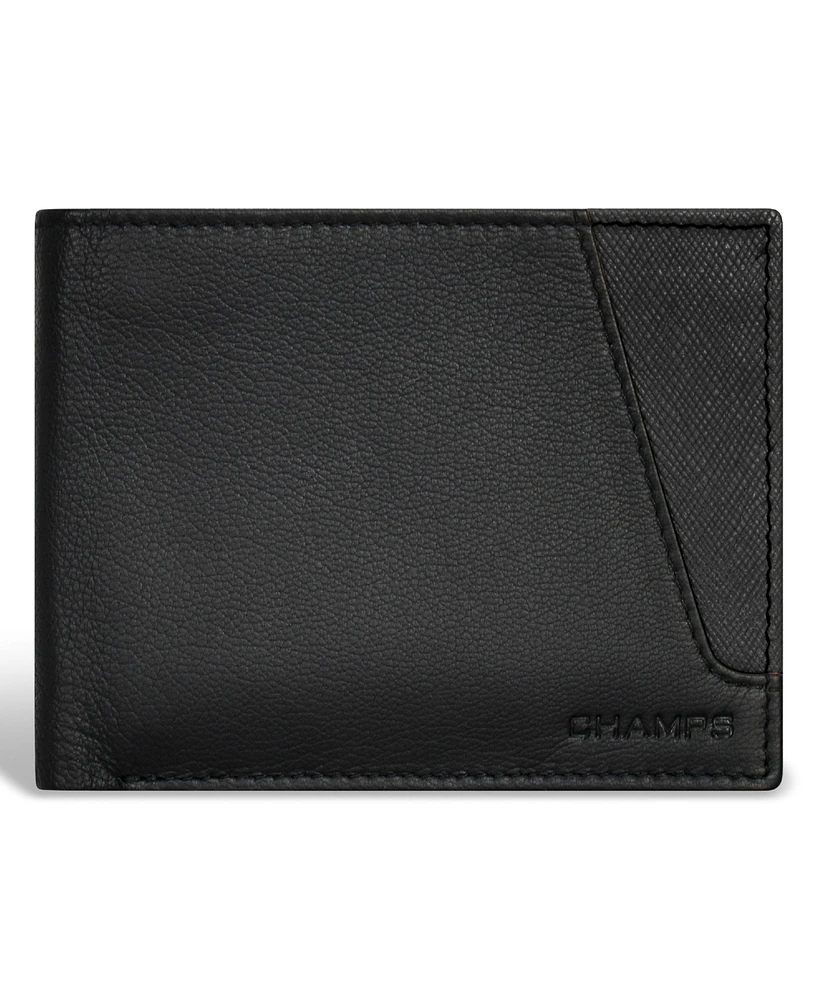 Champs Men's Iconic Collection Leather Center Wing Wallet