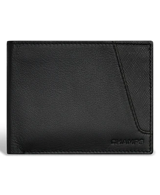 Champs Men's Iconic Collection Leather Center Wing Wallet