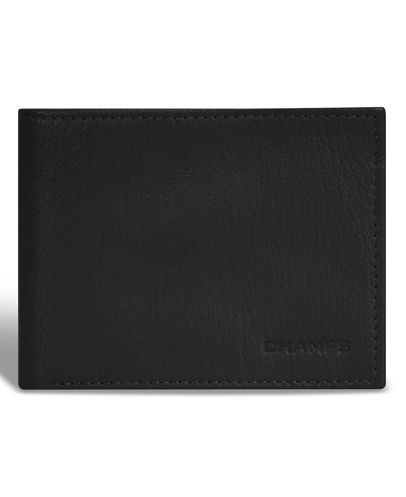 Champs Men's Onyx Collection Leather Top Wing Wallet