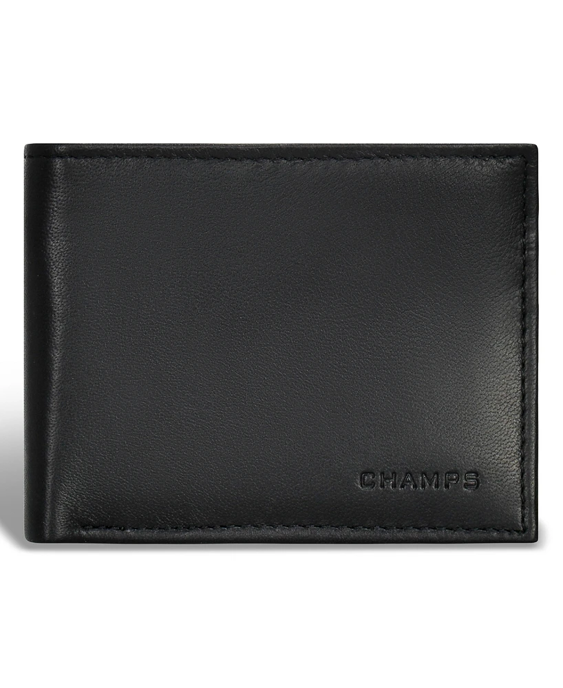 Champs Men's Classic Collection Leather Center-Wing Wallet