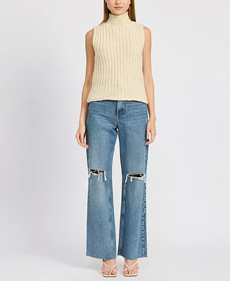En Saison Women's Linnie Sleeveless Knit Sweater