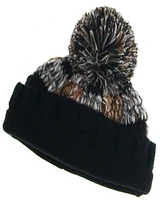 Fraas Buffalo Check Marled Fleece Lined Pom Hat