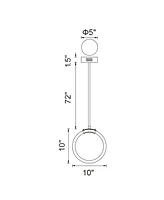Cwi Lighting 10" Metal Hoops 1 Light Led Pendant