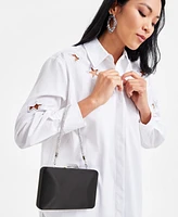 I.n.c. International Concepts Crystal Top Handle Mini Satin Frame Bag, Exclusively at Macy's