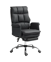 Homcom Executive Office Chair with Footrest, Ergonomic, Reclining, White