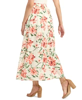 Bcx Women's Floral-Print Tiered Maxi Skirt