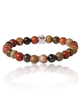 Lucky Brand Jasper Stone Beaded Stretch Bracelet - Natural Stone Jewelry for Men