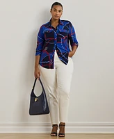 Lauren Ralph Plus Slim-Fit Rope-Print Jersey Shirt