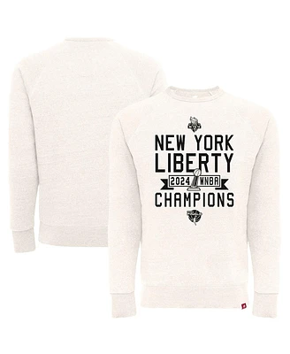 Sportiqe Men's and Women's Cream New York Liberty 2024 Wnba Finals Champions Hamon Bone Pullover Sweatshirt