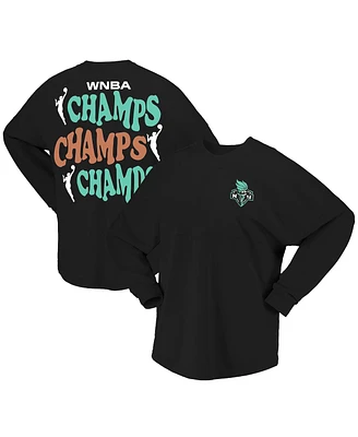 Fanatics Men's and Women's Black New York Liberty 2024 Wnba Finals Champions Stacked Long Sleeve T-shirt