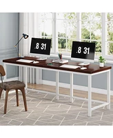 Tribesigns 78.7 inch Extra Long Double Computer Desk,Large Office Desk Study Writing Table for Home Office