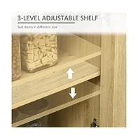 Slickblue Sideboard Buffet Cabinet with Rattan Doors for Storage and Display