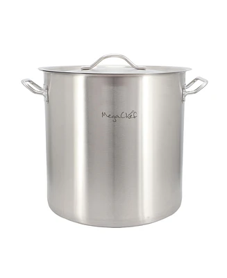 Megachef Professional Kitchen Quart Round Stainless Steel Stock Pot with Lid