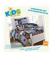 Team Sport Navy 3-Piece Microfiber Comforter Set - Twin
