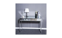 Slickblue Modern Mirrored Glass Table with One Drawer – Stylish Storage Solution