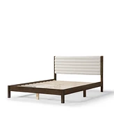 Furniture of America Adin Queen Size Boucle Fabric Upholstered Bed