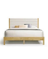 Furniture of America Adin Queen Platform Bed with Boucle Upholstery