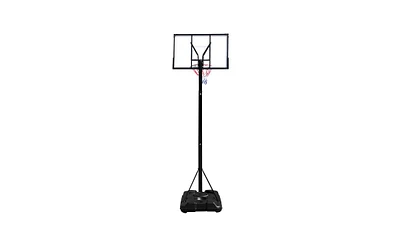 Slickblue Portable Removable Adult Basketball Stand with Transparent Backboard Adjustable Height Pc Design