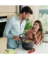 BergHOFF Leo Stone+ Nonstick Ceramic 10" Stock Pot with Lid Recycled, 5.9qt