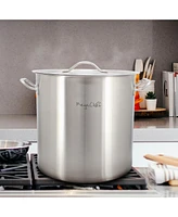 MegaChef Professional Kitchen Quart Round Stainless Steel Stock Pot with Lid
