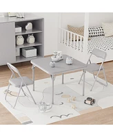 gaomon Boys and Girls Folding Table and Chairs Set of 3, Portable Table and Chair with Pu Soft Cushion