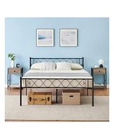 gaomon Twin/Queen Size Platform Bed Frame With Headboard, Heavy Duty Mattress Foundation With Metal Slats Support, No Box Spring Needed