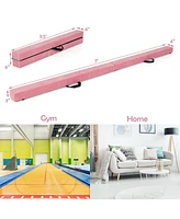 Hongge 7 Feet Folding Portable Floor Balance Beam with Handles for Gymnasts