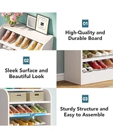 Tribesigns 8-Tier Tall Shoe Rack for Entryway, Shoes Storage Organizer, Wooden Shoe Storage Cabinet Shoe Stand