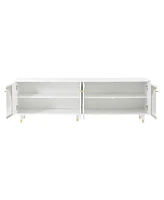 Slickblue Contemporary Tv Stand for TVs Up to 78'' - Stylish Media Console with Adjustable Shelves & Gold Handles