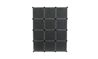 Slickblue 12-Cube Closet Organizer with Doors - White and Black Diy Storage Shelves for Home or Office