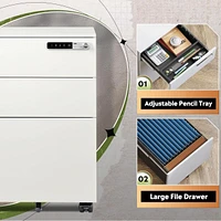 3-Drawer Mobile File Cabinet with Smart Lock, Pre-Assembled Steel Pedestal Under Desk