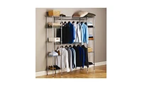 Slickblue Custom Closet Organizer Shelves System Kit Expandable Clothes Storage Metal Rack