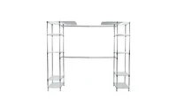 Slickblue Custom Closet Organizer Shelves System Kit Expandable Clothes Storage Metal Rack