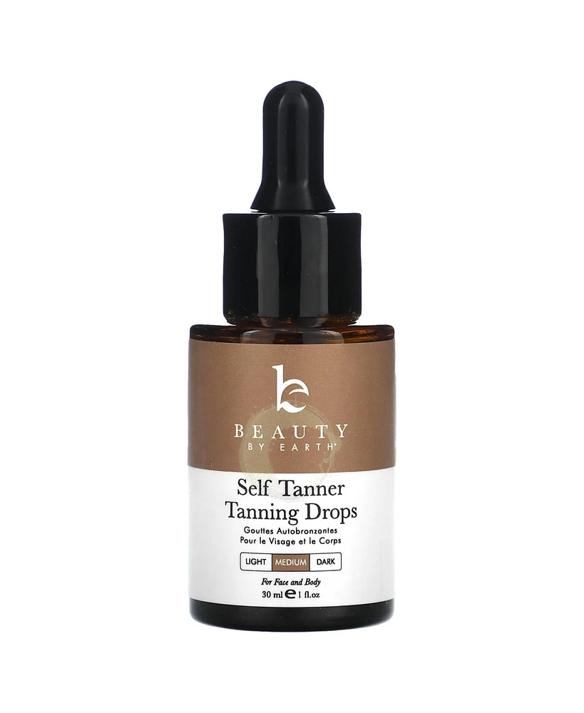 Beauty By Earth Self Tanning Drops - Face Self Tanner Drops Medium Color - Bronzer Drops