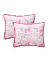 Alex + Bella Unicorn Parade Pink -Piece All-Season Reversible Soft Microfiber Quilt Set