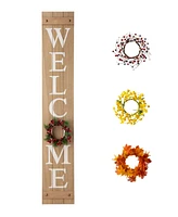 Glitzhome Wooden Welcome Porch Sign