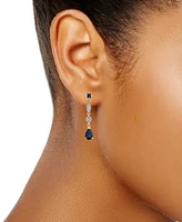 Sapphire (1 ct. t.w.) & Diamond (1/5 ct. t.w.) Drop Earrings in 14k Gold