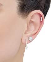 3-Pc. Set Lab-Created Opal (7/8 ct. t.w.) & Lab-Created White Sapphire (7/8 ct. t.w.) Stud & Drop Earrings in Sterling Silver