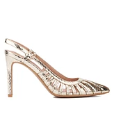 New York & Company Womens Magdalene- Metallic Sling Back Heels Pumps