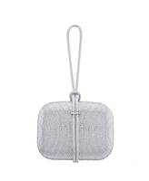 Nina Crystal and Stud Patterned Minaudiere Clutch