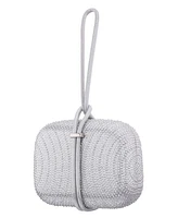 Nina Crystal and Stud Patterned Minaudiere Clutch