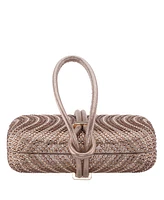 Nina Crystal and Stud Patterned Minaudiere Clutch